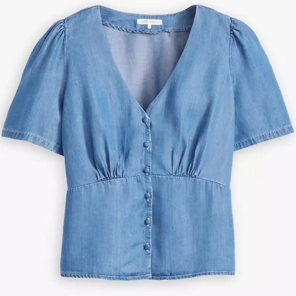 Levi's® Short-Sleeve Pretty Denim Blouse.